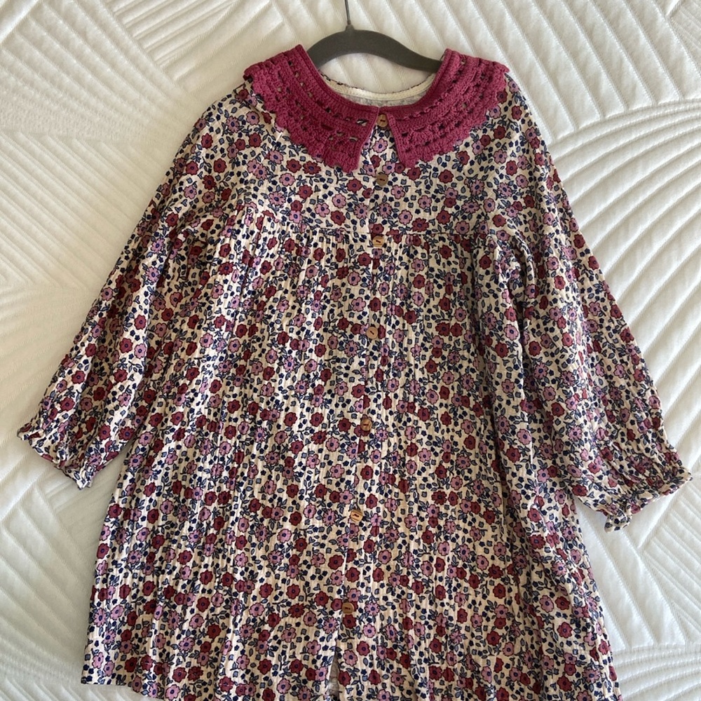 Zara Girls Toddler Floral Patterned Dress 5-6 NWT